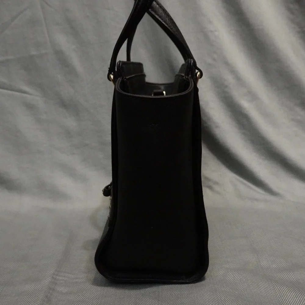 KATE SPADE Laurel Way Black Leather Satchel with Diamond Studded Bow Detail - Picture 5 of 13